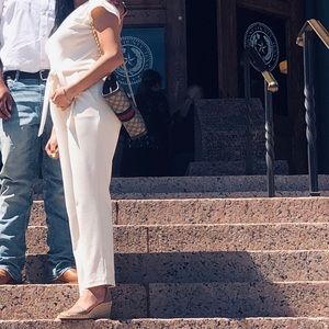 express v neck tie waist jumpsuit